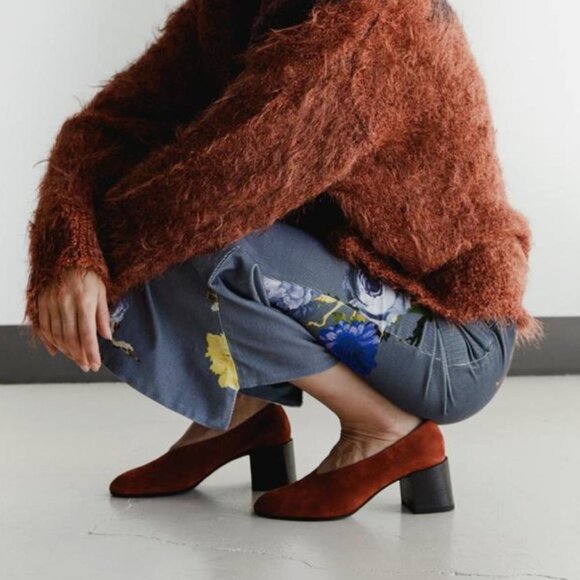 Acne Studios Burgundy Suede Leather Pumps, Size US 6.5 / EU 37 | Dust Bag Inc - Picture 4 of 13